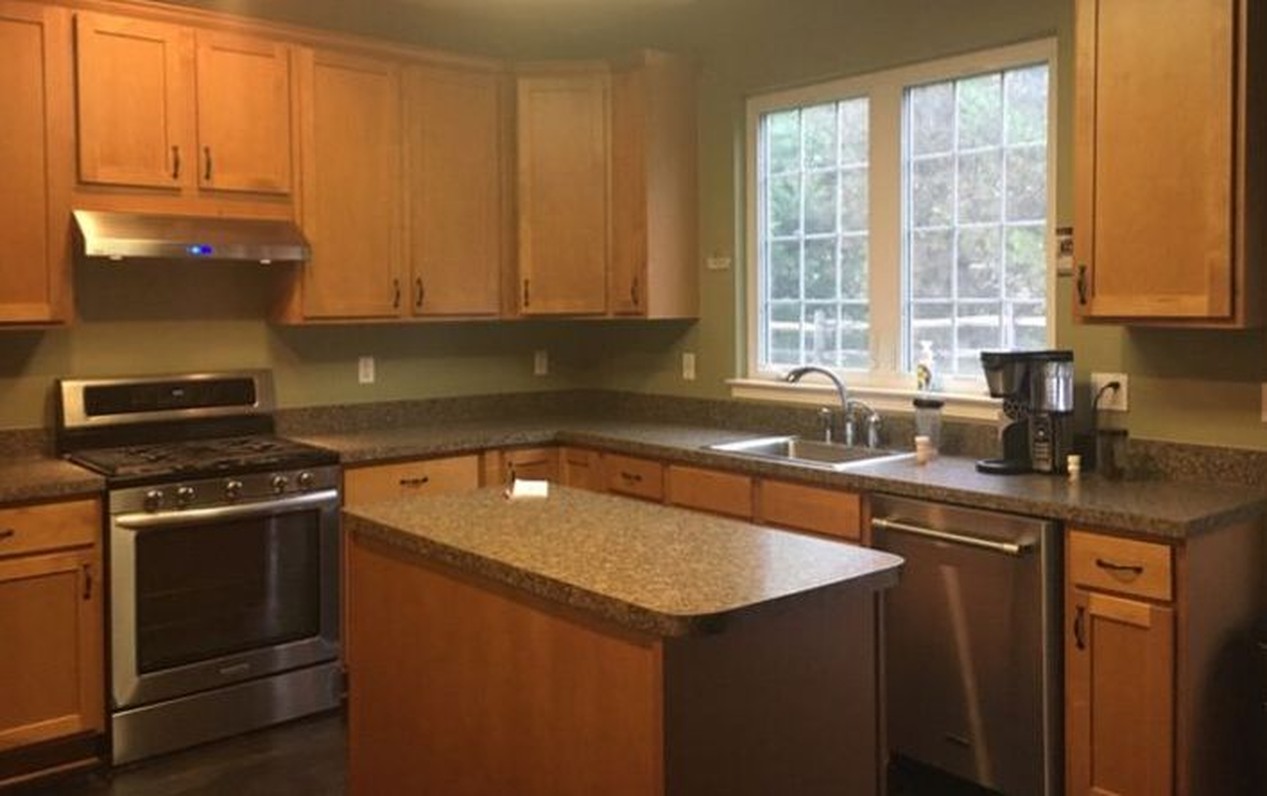 Before and after full kitchen remodel with custom made cabinets