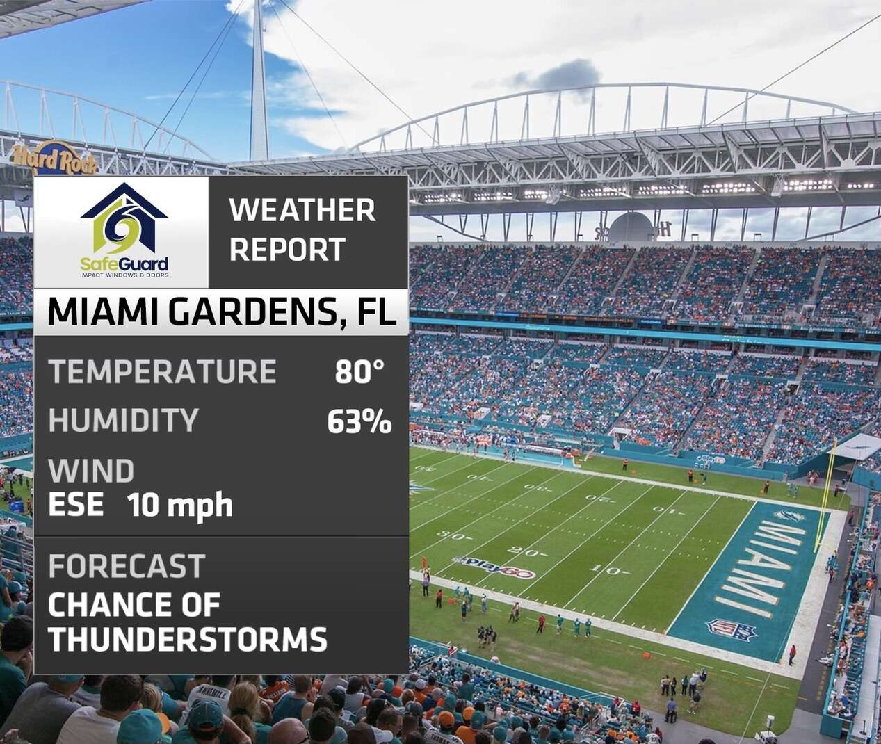 CBS News and Miami Dolphins Weather Report - Sponsor