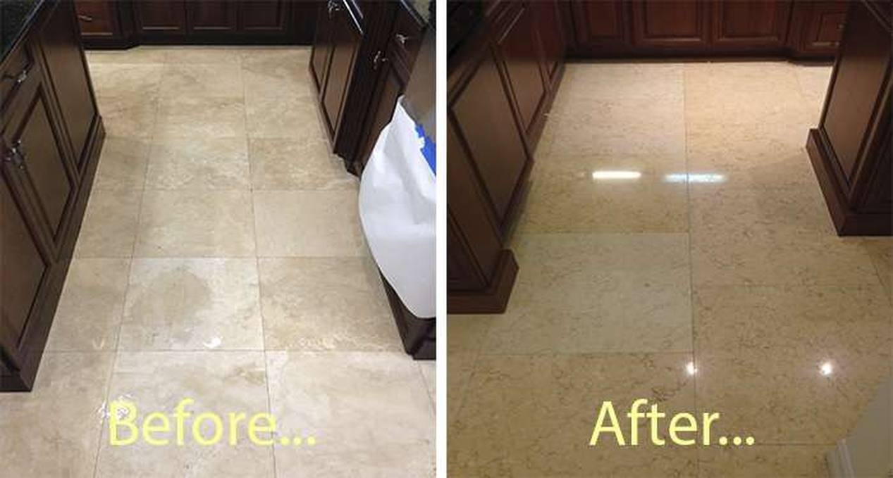 Marble Floor Polishing Before and After