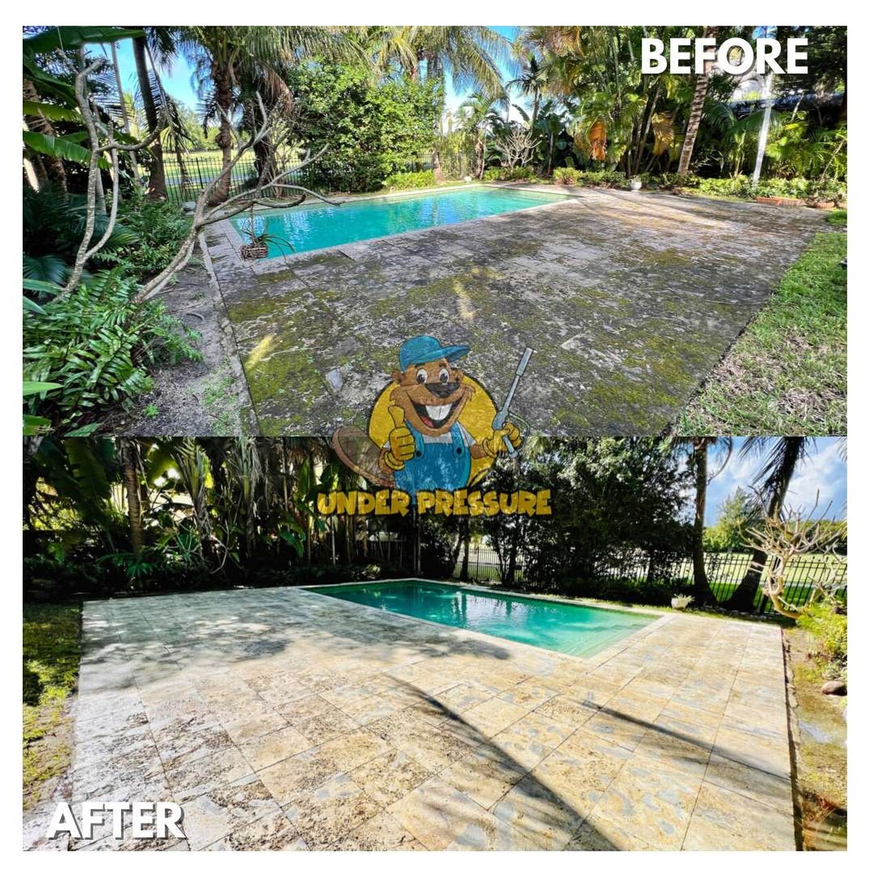 Residential Pool Deck Cleaning
