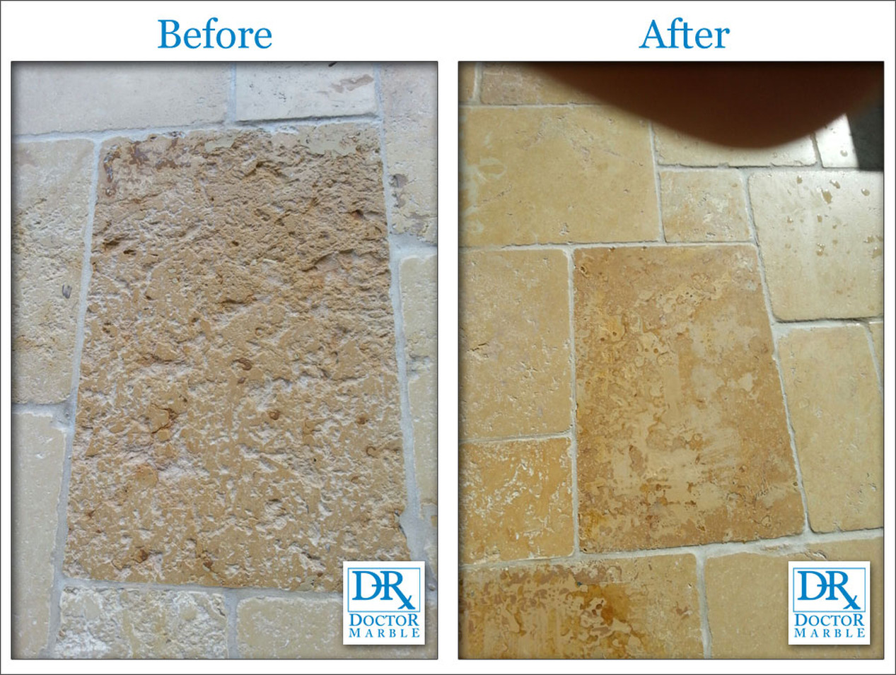 Before & After-Marble Restoration | Kc Tile Restoration