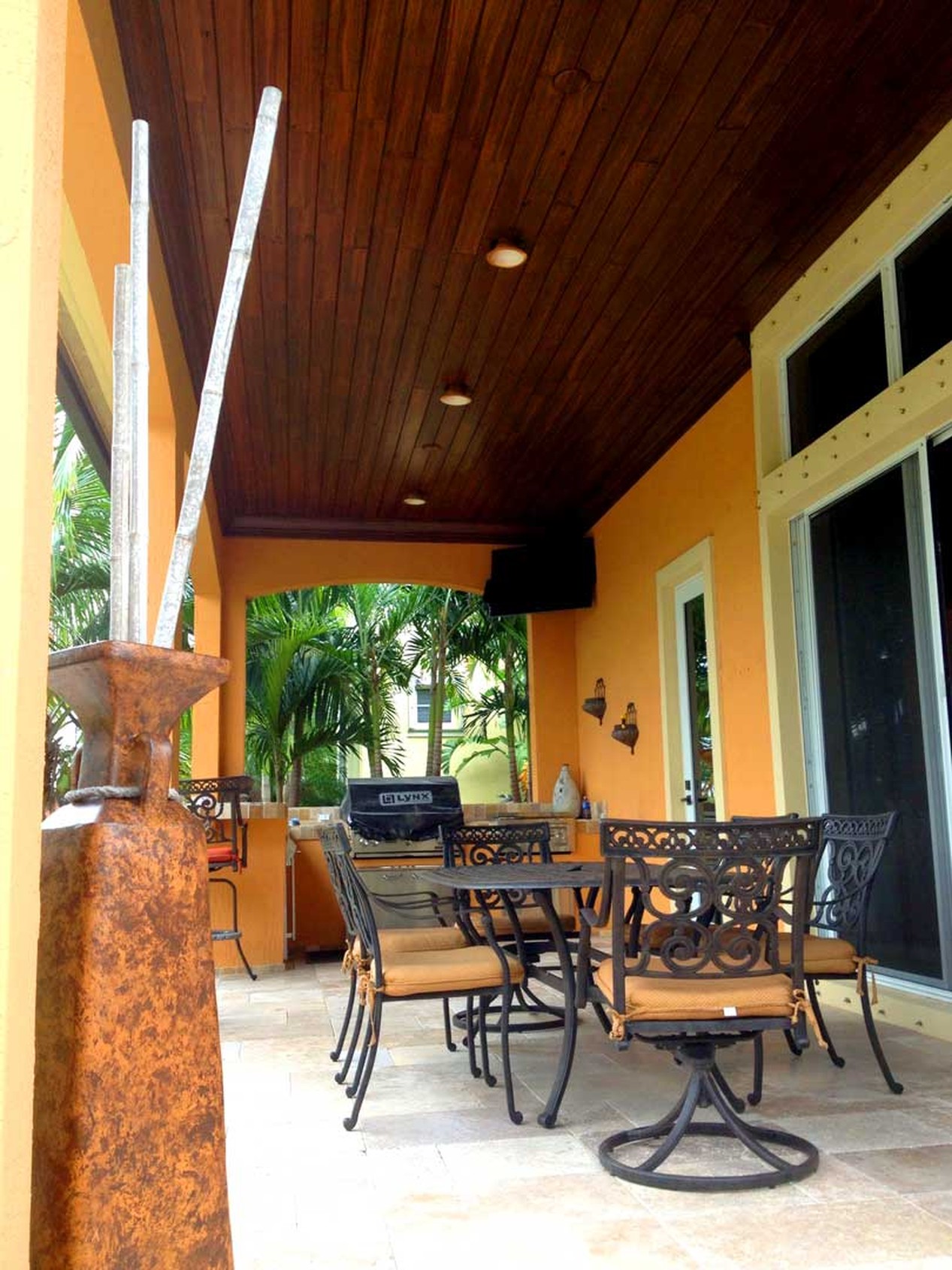 Faux Wood Finish- Patio Ceiling & Gate