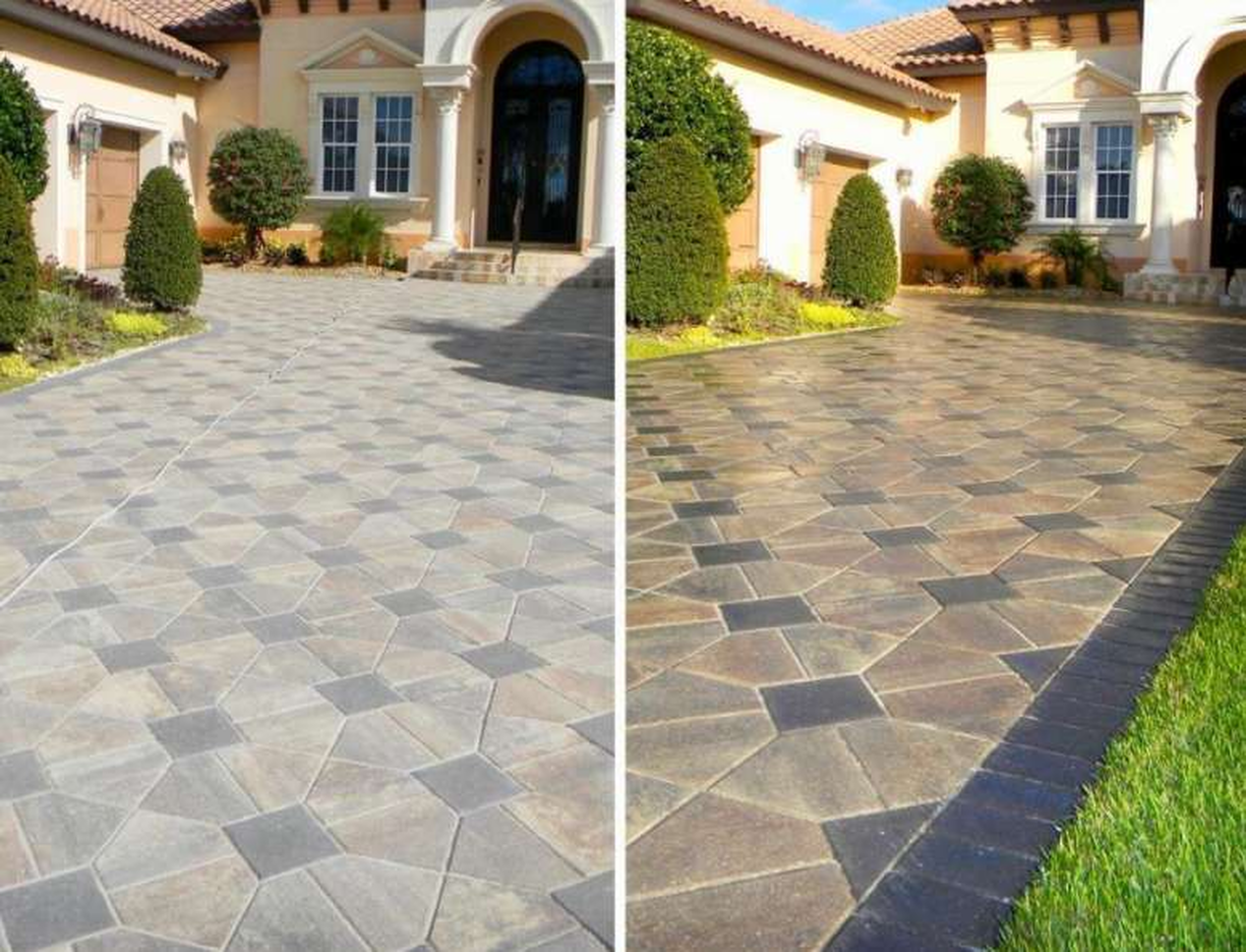 Paver Sealing. Before and After
